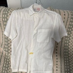 H&M Men's White Short Sleeve Button Down Shirt